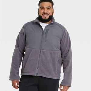 All in Motion Sherpa Fleece Zip Up Jacket Gray Small NWT